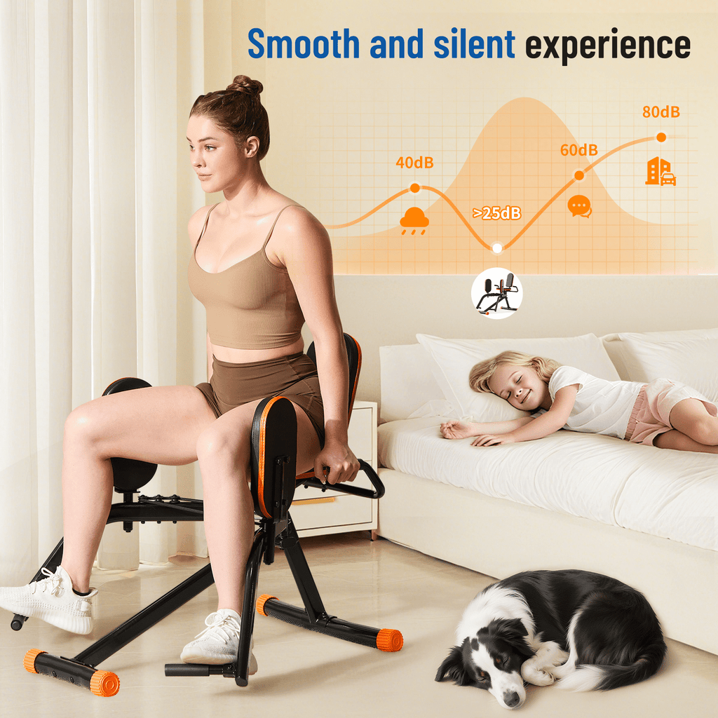 HXD-ERGO Home Gym Hip Abductor Machine - Quiet Glute & Leg Workout Equipment with 6-Level Resistance for Men/Women Hips Shaping ,Max Load 440 lbs