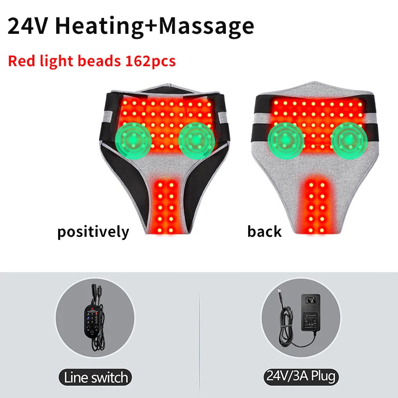 Red Light Heated Shorts - Women-Specific Abdominal Massage Wrap - 3-Level Modes &Timer -Muscle Relax Menstrual Discomfort Relief