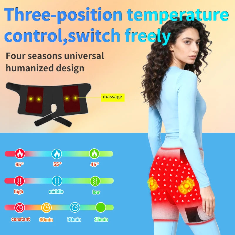 Red Light Heated Shorts - Women-Specific Abdominal Massage Wrap - 3-Level Modes &Timer -Muscle Relax Menstrual Discomfort Relief