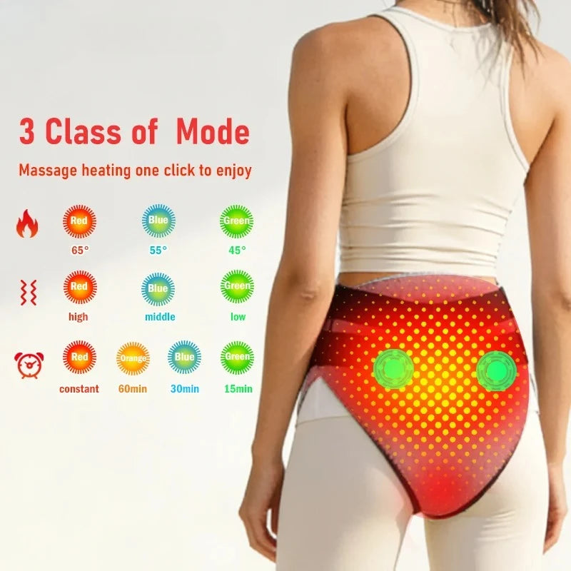 Red Light Heated Shorts - Women-Specific Abdominal Massage Wrap - 3-Level Modes &Timer -Muscle Relax Menstrual Discomfort Relief